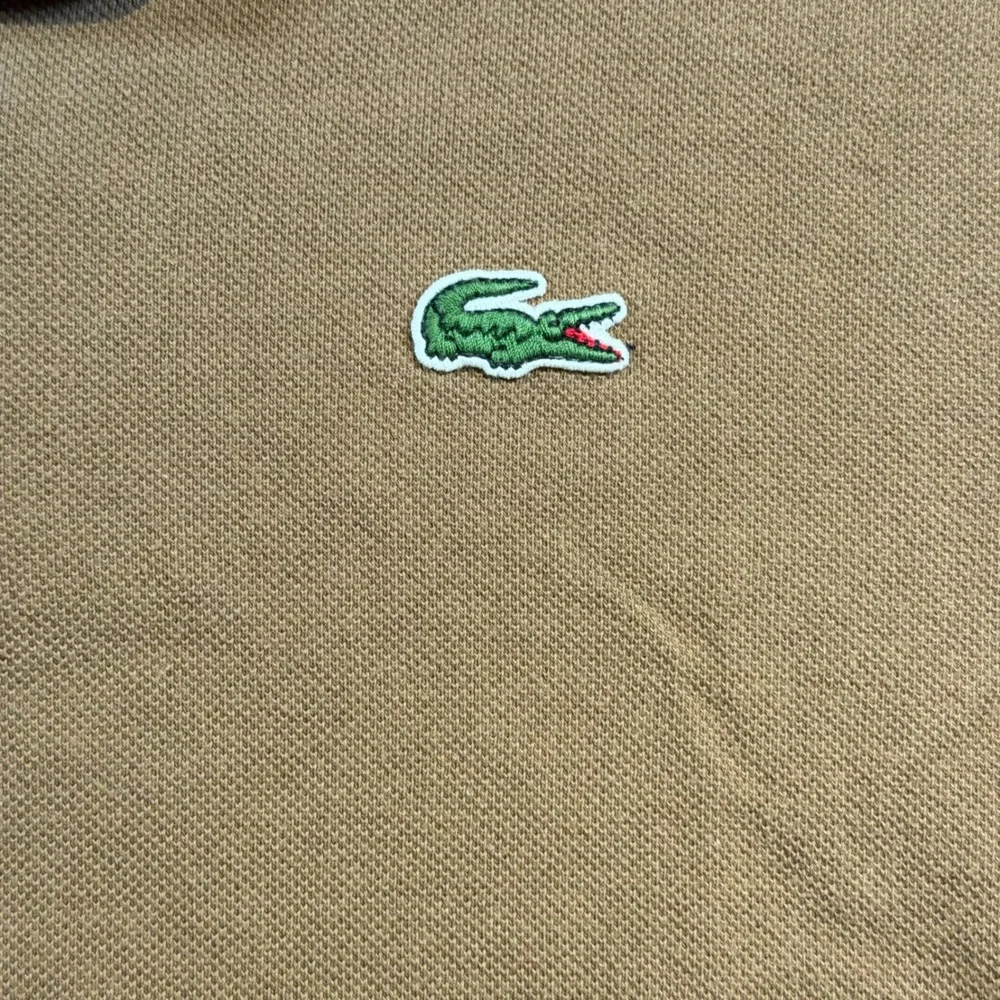 Lacoste Mens Short Sleeve Pique Polo Shirt Tan Brown Size 6 XL Classic Fit Logo